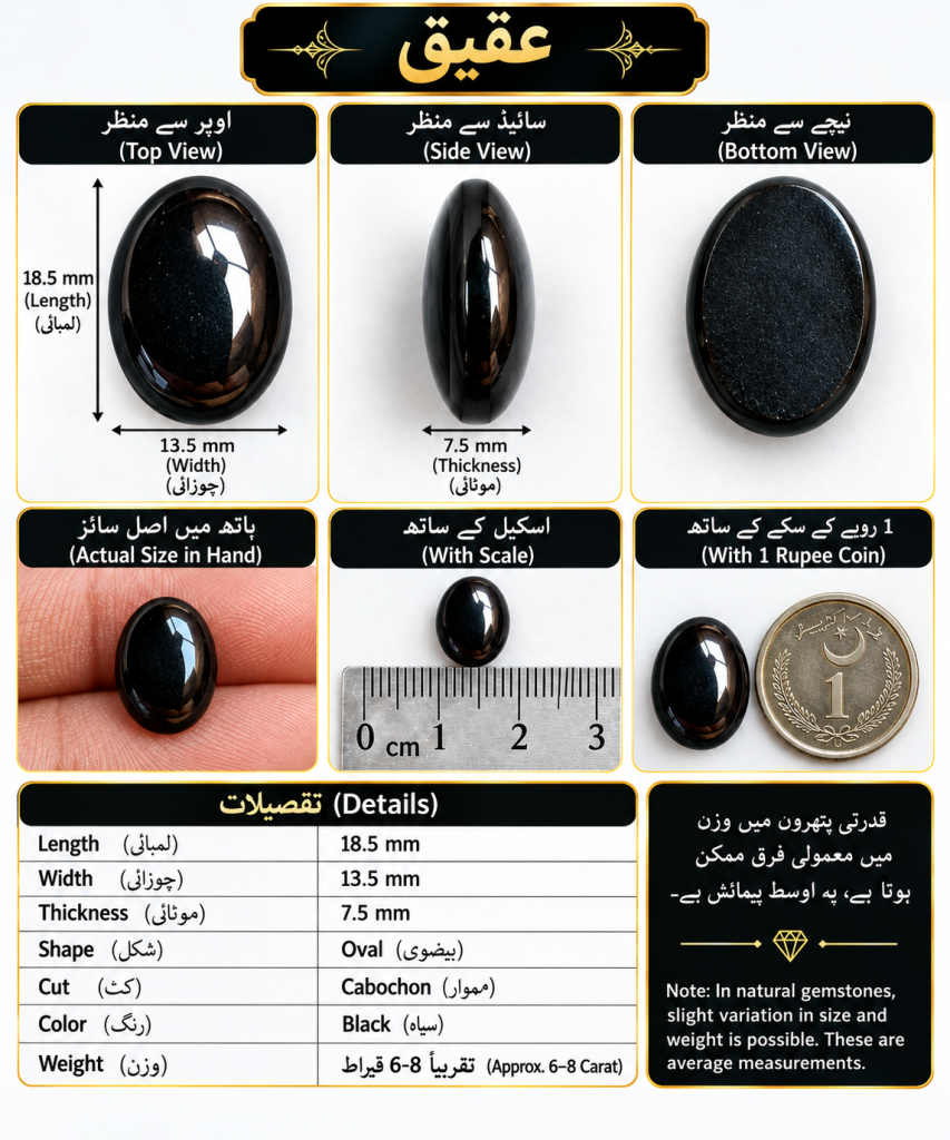 قدرتی سیاہ عقیق _(Black Agate)